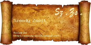 Szendy Zsolt névjegykártya
