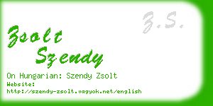 zsolt szendy business card